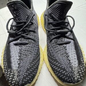 Adidas Black and Gray Shoes with Yellow Highlights